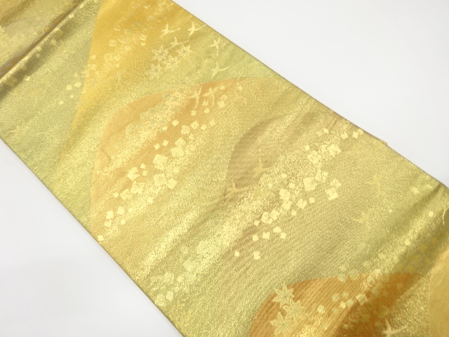 山並に箔散らし模様織り出し袋帯